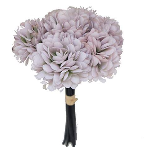 lily garden silk chrysanthemum ball 7 stems flower bouquet dusty purple silk flower arrangements