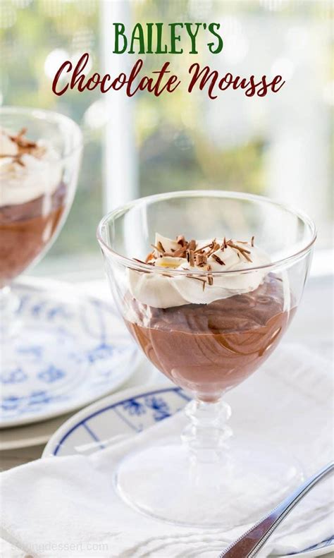 Break up chocolate brownie or cake pieces and place a small layer in the bottom of a shot glass. Bailey's Chocolate Mousse - Saving Room for Dessert