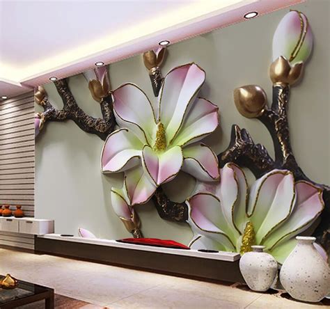 Beibehang Custom Wallpaper Home Decorative Background Murals Magnolia