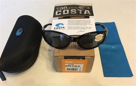 Costa Del Mar Stringer Sunglasses Black Frame Polarized Gray Lens