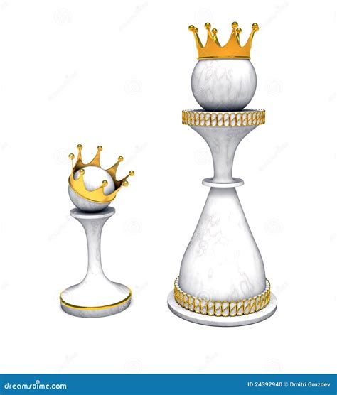 chess queen and pawn stock illustration illustration of king 24392940