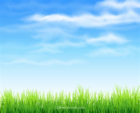 Sky And Grass Background Public Domain Vectors