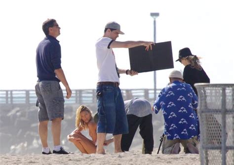 Anja Rubik Topless Photoshooting Beach In Miami Feb