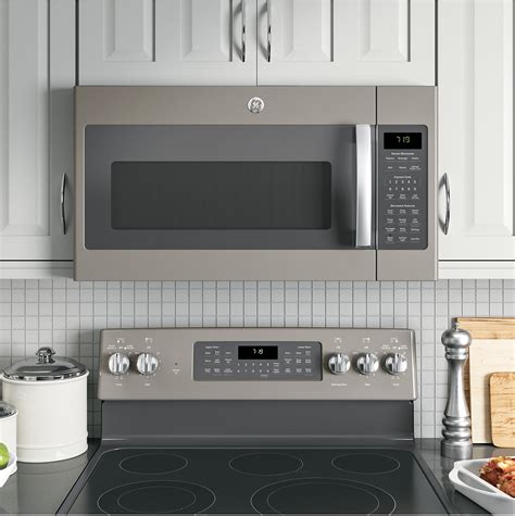 Ge 19 Cu Ft Over The Range Microwave With Sensor Cooking Slate