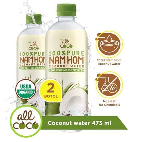 Jual All Coco Namhom Coconut Water Air Kelapa 2 Botol 473 Ml Bundle Di Seller All Coco