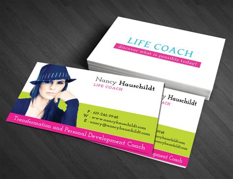 Green watercolor tree life coach, counselors business card. Business Card Design for Nancy Hauschildt Life Coaching by ...