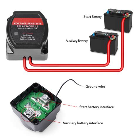 12v 140a Smart Dual Battery Isolator Voltage Sensitive Relay For Car Rv