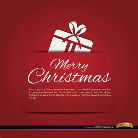 Merry Christmas Red T Card Vector Download