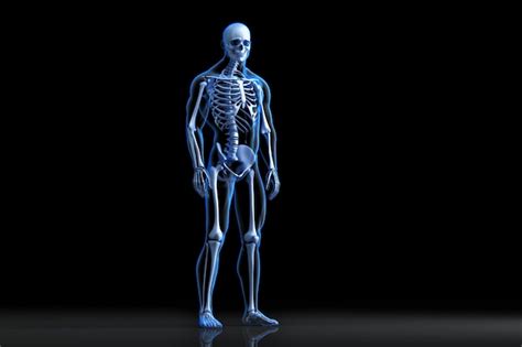 Torso Esqueleto Humano Ilustración 3d Anatómica Foto Premium