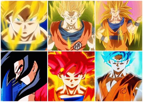 Transformaciones De Gokú Anime Dragon Ball Super Dragon Ball