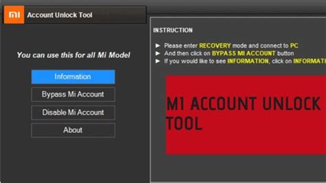 Download Mi Account Unlock Tool To Bypass Remove Mi Account OFF