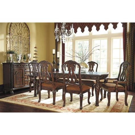 Constructed with select hardwood veneers, hardwood solids and furniture grade resin; Exquisite North Shore 7 Piece Dining Set by Ashley ...