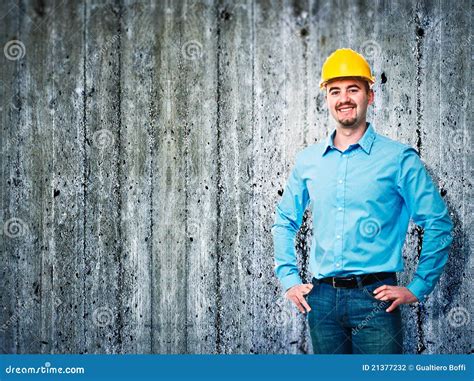 Engineer Portrait Stock Photo Image Of Wall Confident 21377232