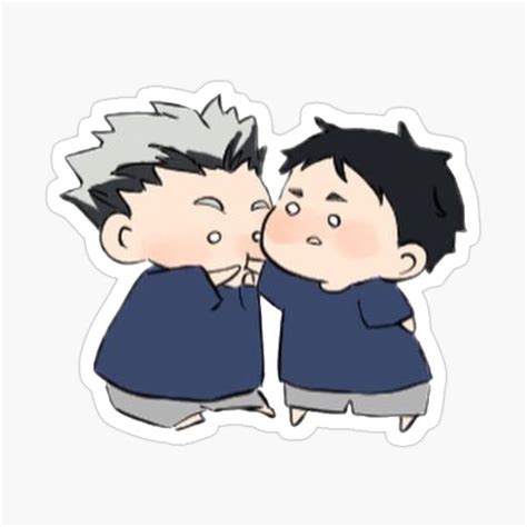 Bokuto And Akaashi Sticker By Yuennbunn In 2021 Anime Stickers