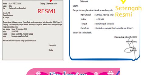 Acara yang dihadiripun tidak sama dengan acara yang dihadiri surat undangan resmi. Perbedaan Undangan Resmi, Setengah Resmi dan Tidak Resmi ...