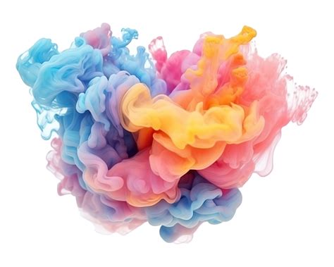 Abstract Colorful Pastel Color Cloud On Transparent Background