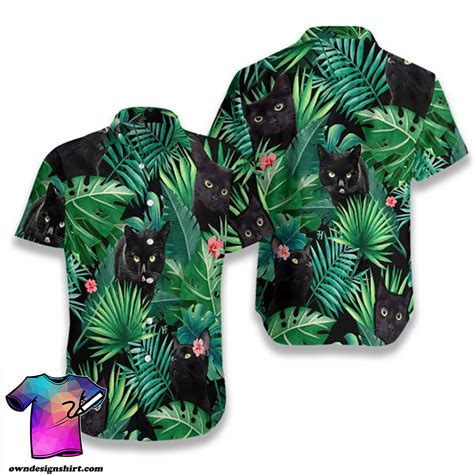 Casual/dating/sun beach party/hawaiian/suitable for a variety of occasions/perfect your satisfaction is our happiness. Tropical black cat hawaiian shirt - Maria • LeeSilk - Shop ...