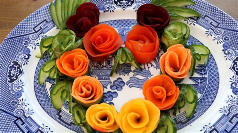 Handmade Rose Flower Vegetable Carving Garnish Food Decoration