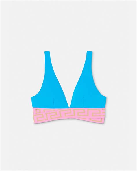Versace Greca Border Triangle Bikini Top For Women Uk Online Store