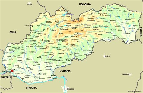 Political map of slovakia showing slovakia and the surrounding countries with international borders, the national capital tirana, prefectures capitals, major cities, main. Harta Slovacia, drapel Slovacia, statistica Slovacia ...