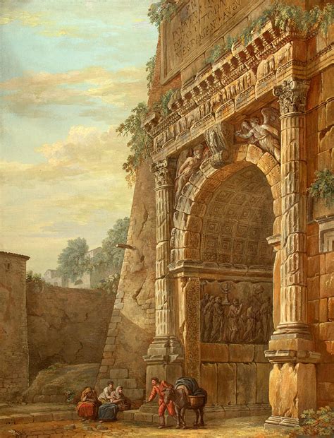 Triumphal Arch Of Titus In Rome Painting Clerisseau Charles Louis Oil