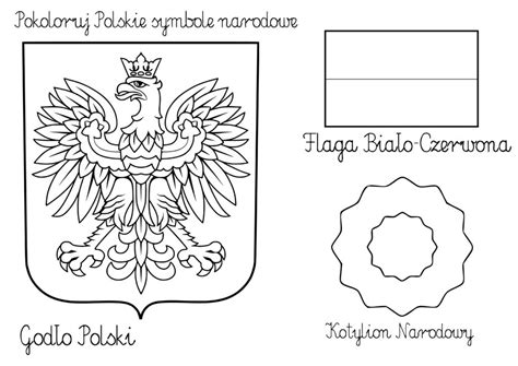 Kolorowanka Polskie Symbole Narodowe Drukuj Kolorowanki Pl