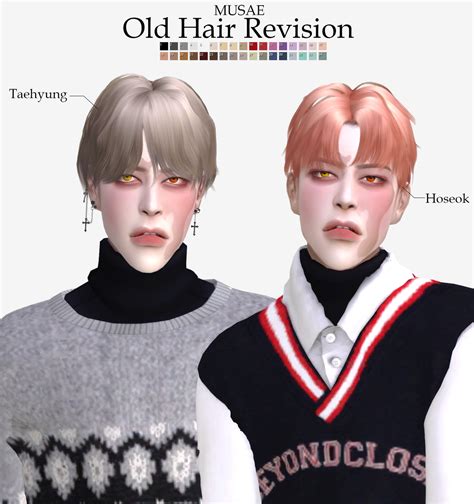 Effie Hoseok And Taehyung Hair Revision Sims 4 Hairs