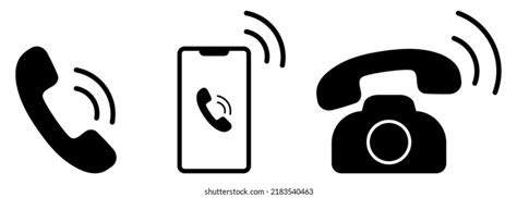 Ringing Phone Icon Set Smartphone Ringing Stock Vector Royalty Free