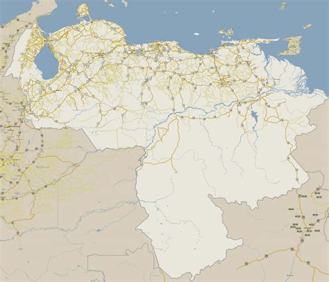 Large Road Map Of Venezuela With Cities Venezuela South America