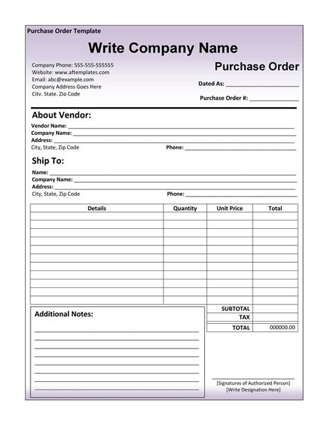 Excel Templates Purchase Order Requisition Form Template