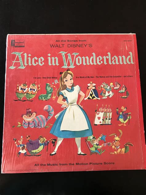 Disneyland Records Walt Disneys Alice In Wonderland Etsy Disney