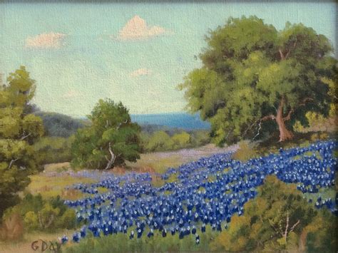 Robert Wood G Day Bluebonnet 1585 Texas Art Vintage Texas