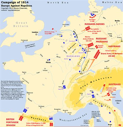 Allied Invasion Of France In 1814 Maps On The Web