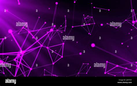 Abstract Futuristic Dark Plexus Background With Moving Connecting