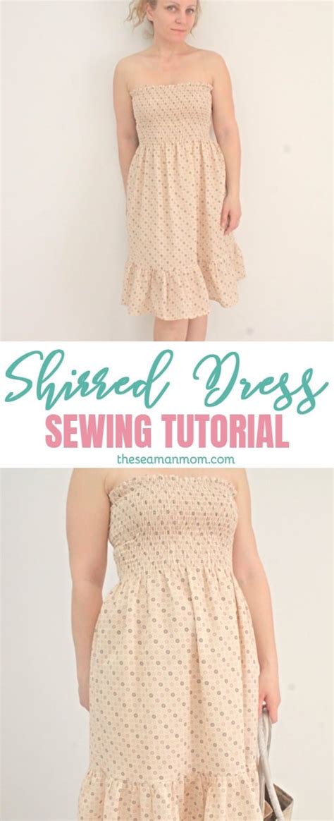 Shirred Dress Strapless With Ruffled Hem Easy Sewing Tutorial