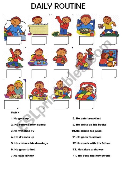 Daily Activities English Esl Worksheets For Distance
