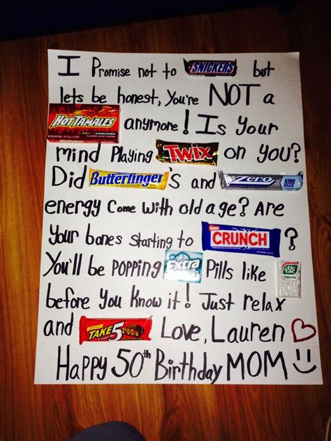 Some of elizabeth's 50th birthday cards, posters & some pics. 50th Birthday Candy Poster Board! So cute and easy | Party ...