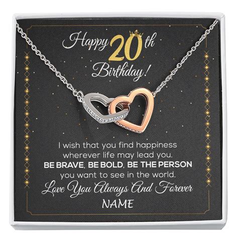 Personalized Happy 20th Birthday Necklace For Her Girls Daughter Niece