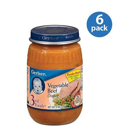 Gerber baby food has been the most popular since it started production as a home business in 1927. Gerber 3rd Foods Baby Foods Vegetable Beef Dinner 6 oz ...