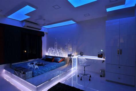 Neon Lights Leds Under Bed Blue Bedroom Ideas Interior Design Ideas