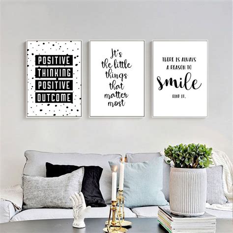 Inspirational Quote Wall Art Canvas Posters Black White Prints Modern