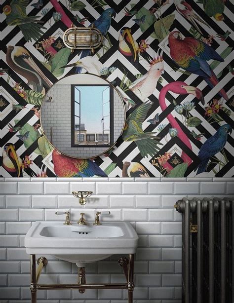 40 Vintage And Classic Bathroom Wallpaper Designs For Inspiration Check