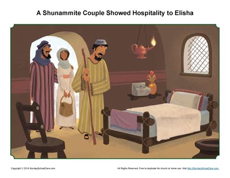 A Shunammite Couple Showed Hospitality To Elisha Story Illustration
