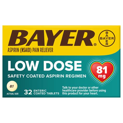 Save On Bayer Low Dose Aspirin Regimen Pain Relief 81 Mg Safety Coated
