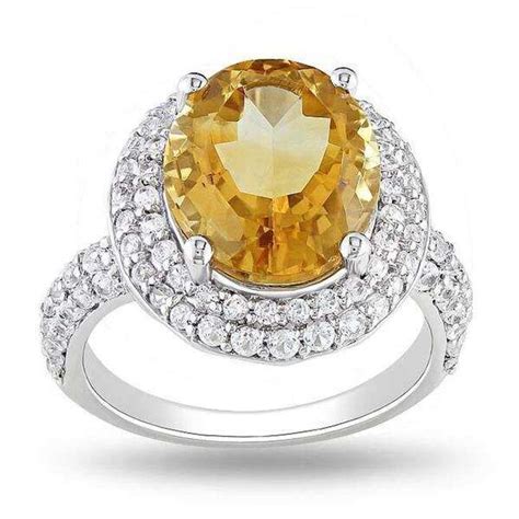 Shop Miadora Sterling Silver Citrine And Created White Sapphire Ring