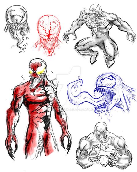 Venom And Carnage Sketches By Vahl0k On Deviantart