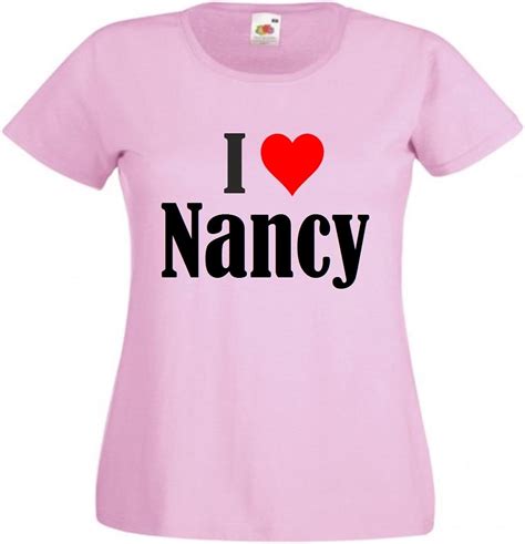 T Shirt I Love Nancy Größe S Farbe Pink Druck Schwarz Amazonde