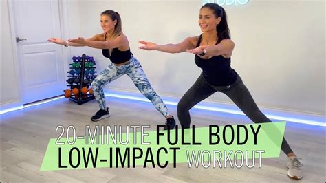 Two Women Doing An Exercise With The Words 20 Minute Full Body Low