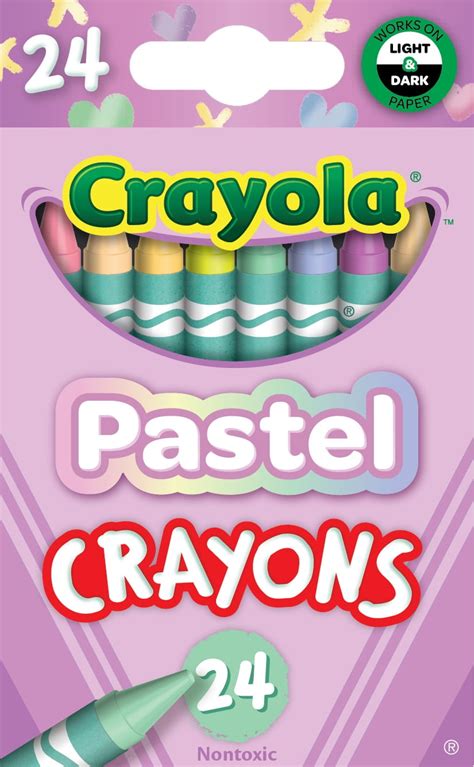 Crayola 24 Ct Pastel Crayons Pastel Art Supplies For Kids Back To