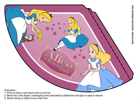 (FREE PRINTABLE) – Alice in Wonderland Birthday Party Kits Template